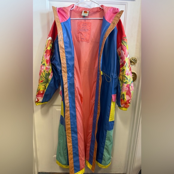 🦜Farm Rio Colorblock Long Raincoat - Picture 7 of 14